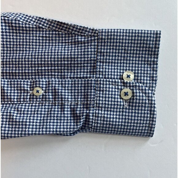 ROWM Mens Long Sleeve Button Down Shirt Size M NWT Blue White 100% Cotton - Picture 5 of 12